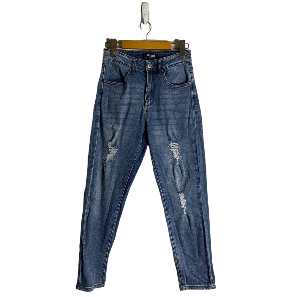 Wax Jean Women's Distressed Light Wash Skinny Denim Jeans
